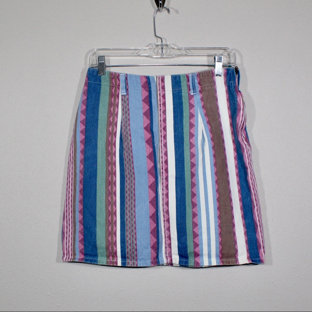 Vintage 90s California EC4U Pattern Denim Skirt
